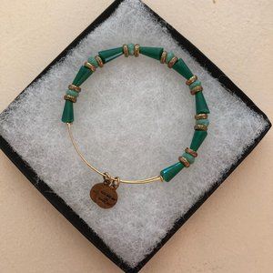 ALEX AND ANI GREEN AND GOLD BEADED BRACELET